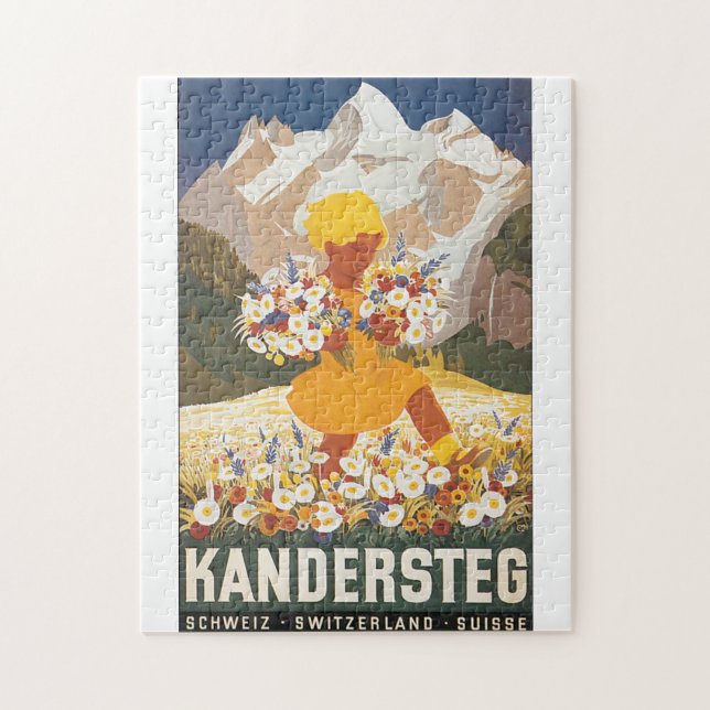 Kandersteg Switzerland Vintage Travel Poster Jigsaw Puzzle (Vertical)