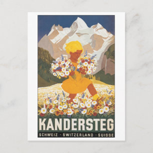 Kandersteg Switzerland Vintage Travel Poster Postcard