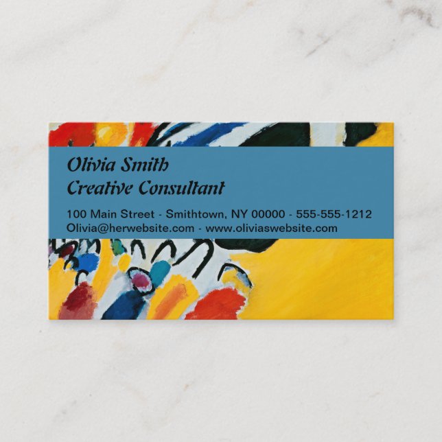 Kandinski Impression III Concert Abstract Painting Business Card (Front)