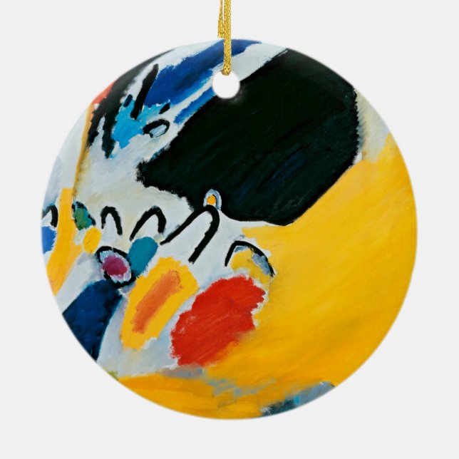 Kandinski Impression III Concert Abstract Painting Ceramic Tree Decoration (Back)