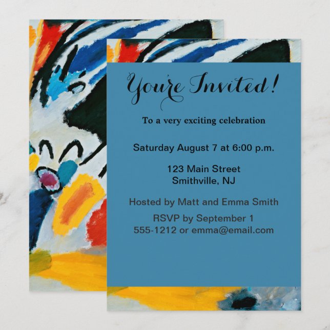Kandinski Impression III Concert Abstract Painting Invitation (Front/Back)