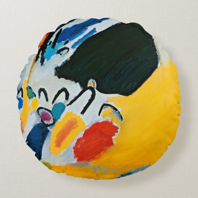 Kandinski Impression III Concert Abstract Painting Round Cushion (Front)