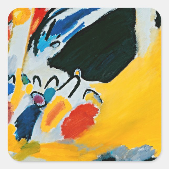 Kandinski Impression III Concert Abstract Painting Square Sticker (Front)