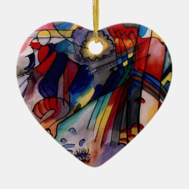 Kandinsky 1913 Abstract Painting Ceramic Tree Decoration (Front)