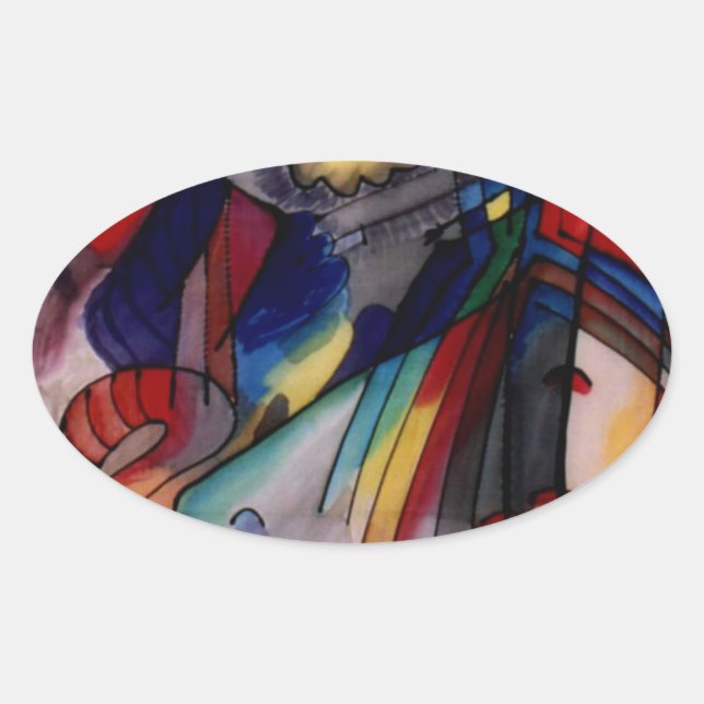 Kandinsky 1913 Abstract Painting Oval Sticker (Front)