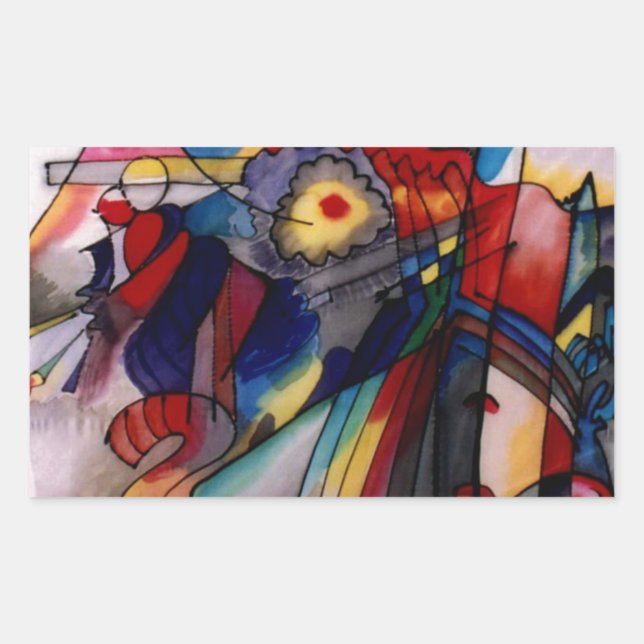 Kandinsky 1913 Abstract Painting Rectangular Sticker (Front)