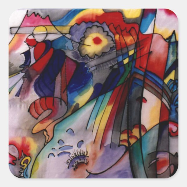 Kandinsky 1913 Abstract Painting Square Sticker (Front)