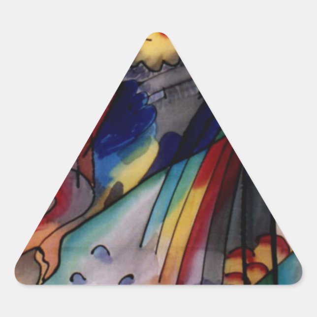 Kandinsky 1913 Abstract Painting Triangle Sticker (Front)