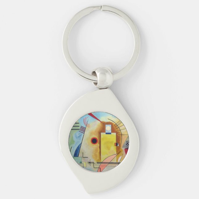Kandinsky 1925/yellow/red/blue/pixdezines key ring (Front)