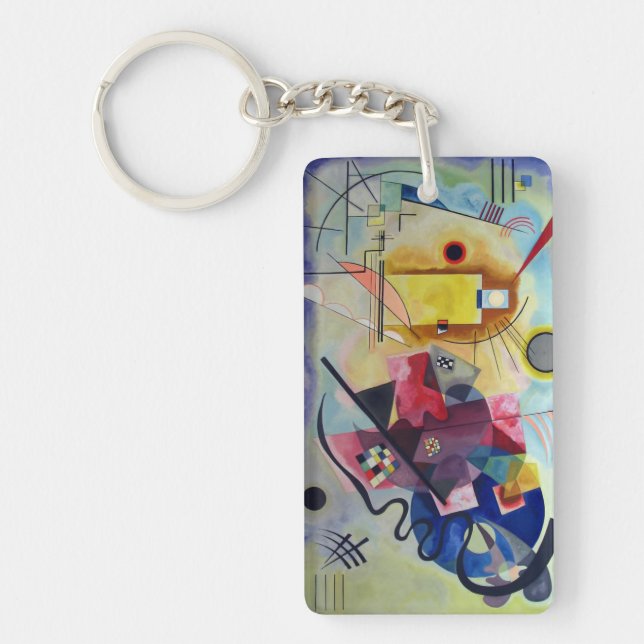 Kandinsky 1925/yellow/red/blue/pixdezines key ring (Front)