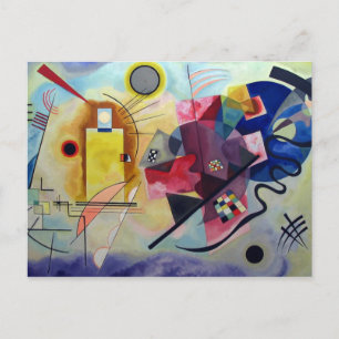 Kandinsky 1925/yellow/red/blue/pixdezines postcard