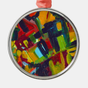 Kandinsky 304 Colourful Abstract Artwork Metal Tree Decoration