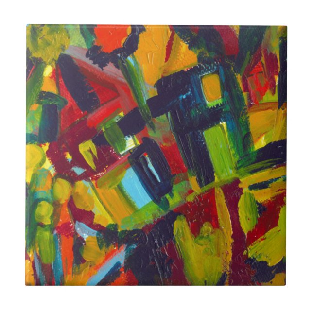 Kandinsky 304 Colourful Abstract Artwork Tile (Front)