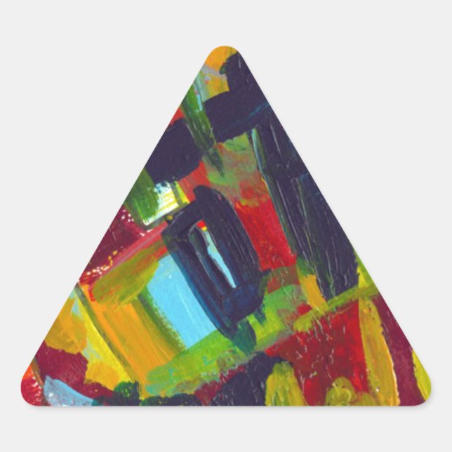 Kandinsky 304 Colourful Abstract Artwork Triangle Sticker (Front)
