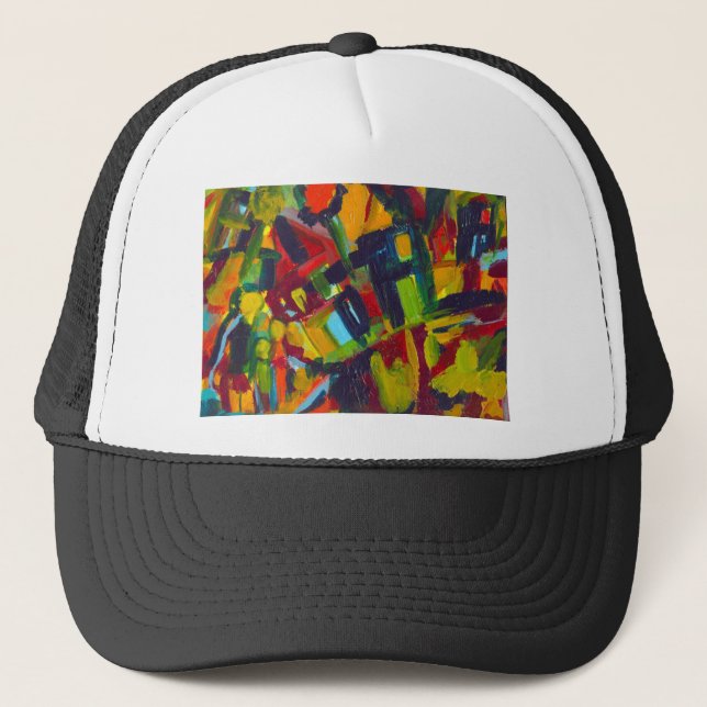 Kandinsky 304 Colourful Abstract Artwork Trucker Hat (Front)