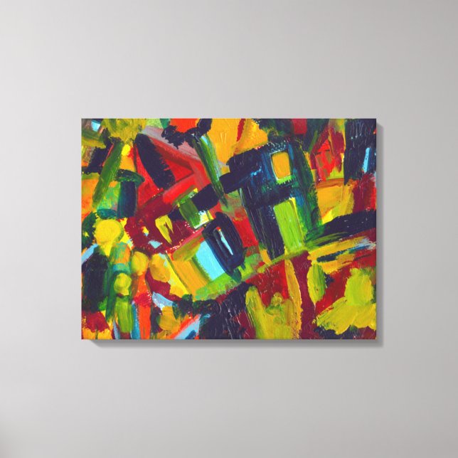 Kandinsky 304 Colourful Abstract Painting Canvas Print (Front)