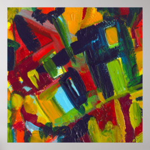 Kandinsky '304' Colourful Abstract Painting Poster