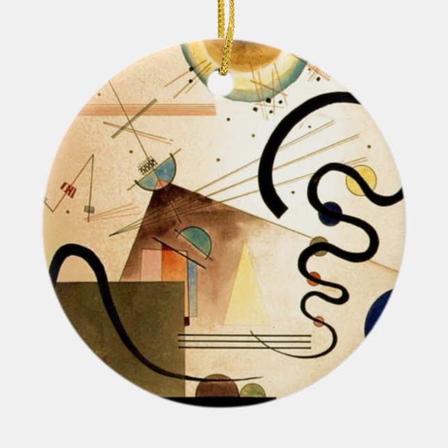 Kandinsky Abstract Ceramic Tree Decoration (Front)