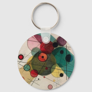 Kandinsky Abstract Circles Button Keychain