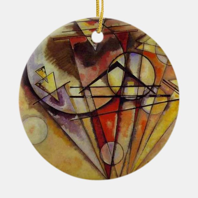 Kandinsky Abstract Circles Ceramic Tree Decoration (Front)