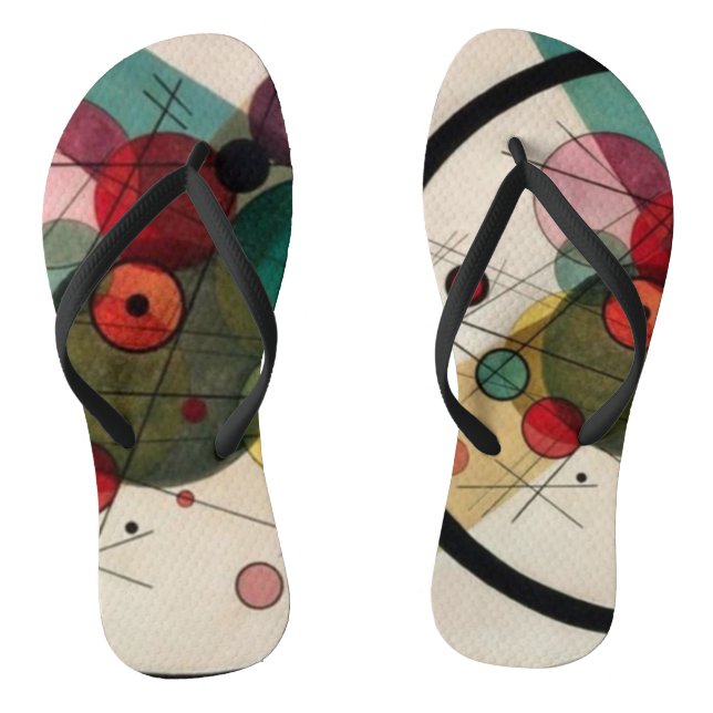 Kandinsky Abstract Circles Flip Flops (Footbed)