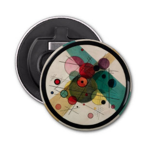 Kandinsky Abstract Circles in a Circle Bottle Opener