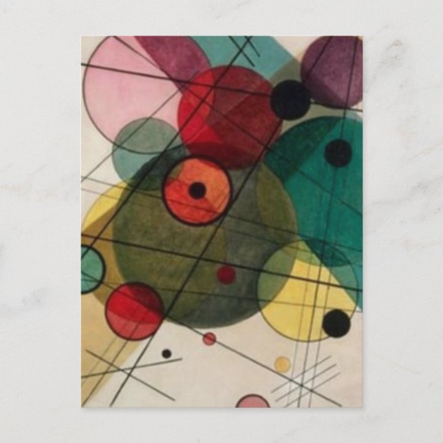 Kandinsky Abstract Circles in a Circle Postcard (Front)
