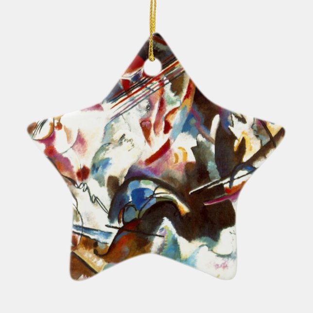 Kandinsky Abstract Composition VI Ceramic Tree Decoration (Front)