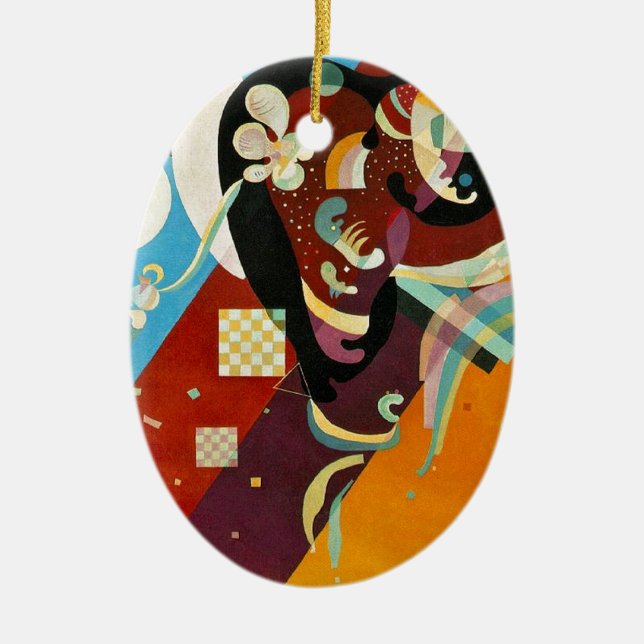 Kandinsky Abstract Compositon IX Ceramic Tree Decoration (Front)