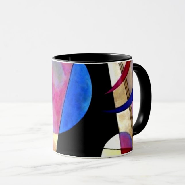 Kandinsky - Abstract Cubism with Pinks and Blues Mug (Front Right)