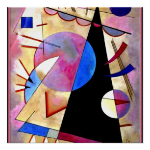 Kandinsky - Abstract Cubism with Pinks and Blues Poster