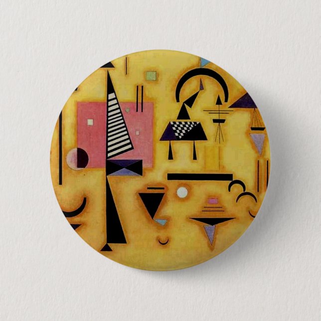 Kandinsky Abstract Decisive Pink Geometric Shapes 6 Cm Round Badge (Front)