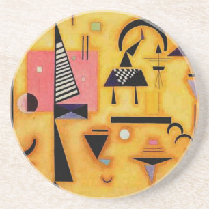 Kandinsky Abstract Decisive Pink Geometric Shapes Coaster