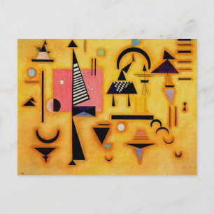 Kandinsky Abstract Decisive Pink Geometric Shapes Holiday Postcard