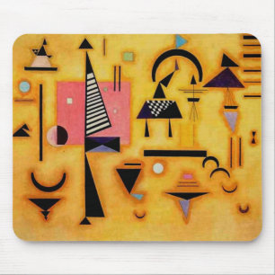 Kandinsky Abstract Decisive Pink Geometric Shapes Mouse Mat