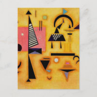 Kandinsky Abstract Decisive Pink Geometric Shapes