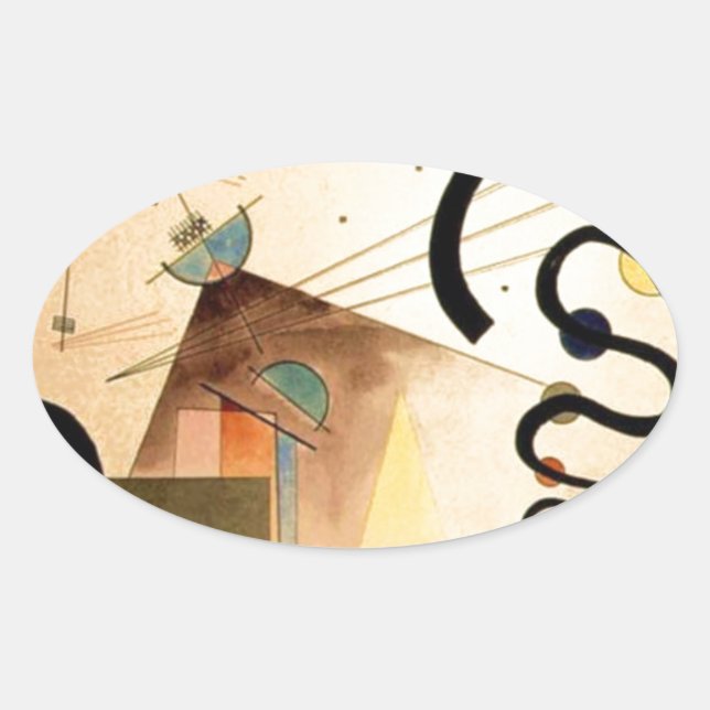 Kandinsky Abstract Oval Sticker (Front)