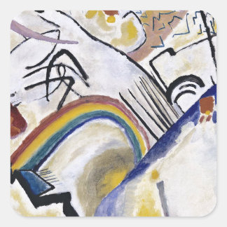 Kandinsky Abstract Painting Artwork Cossacks 1910 Square Sticker