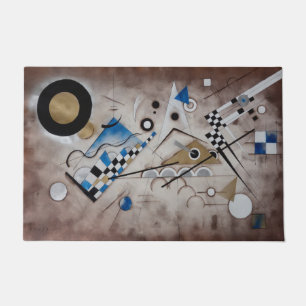 Kandinsky abstract painting mid century modern art doormat