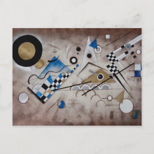 Kandinsky abstract painting mid century modern art postcard