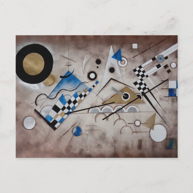 Kandinsky abstract painting mid century modern art postcard (Front)