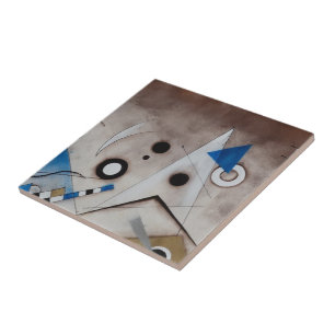Kandinsky abstract painting mid century modern art tile