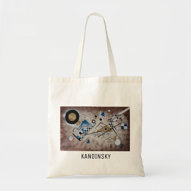 Kandinsky abstract painting mid century modern art tote bag (Front)