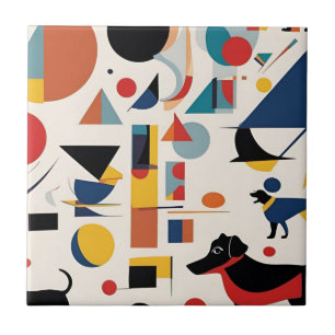 Kandinsky art & Dog lover / Tile