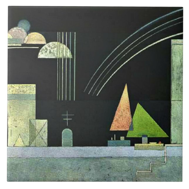 Kandinsky - At Rest, famous abstract artwork Tile (Front)