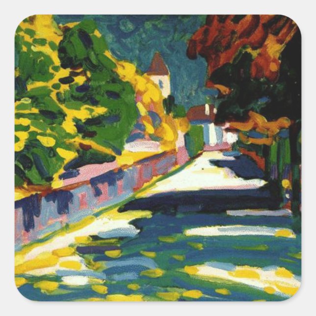Kandinsky - Autumn in Bavaria Square Sticker (Front)