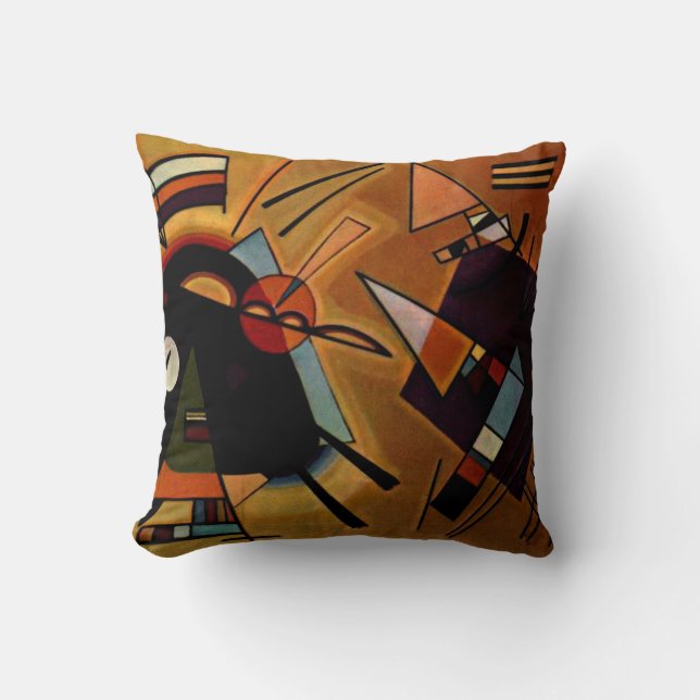 Kandinsky - Black and Violet Cushion (Front)
