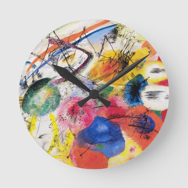 Kandinsky Black Lines Clock (Front)
