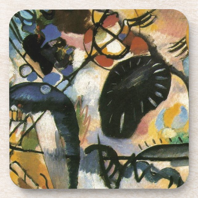 Kandinsky Black Spot Abstract Artwork Coaster (Front)