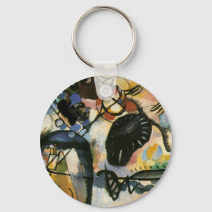 Kandinsky Black Spot Abstract Artwork Key Ring